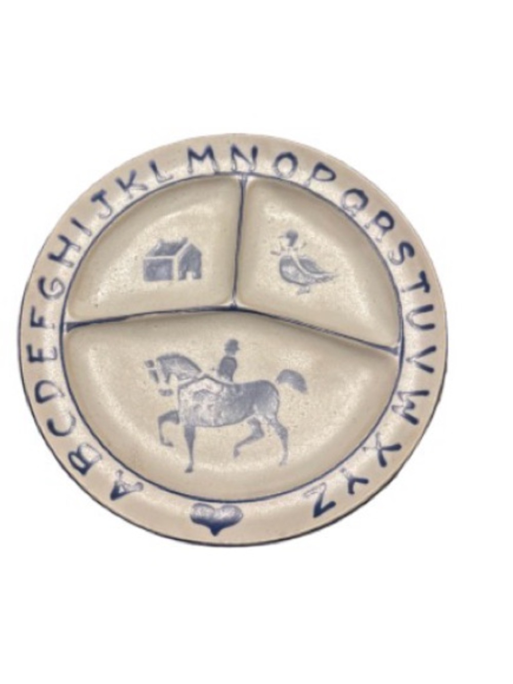 Children's Divided Ceramic stoneware pottery Plate vintage Kemper pottery